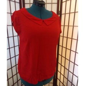 Vintage inspired red short sleeves blouse
